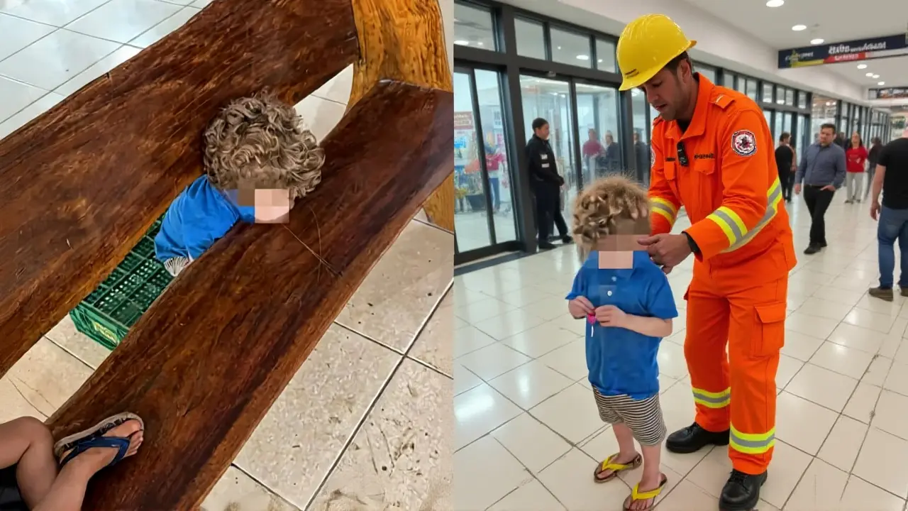 Menino prende cabeça em banco e é resgatado por bombeiros em Goiás